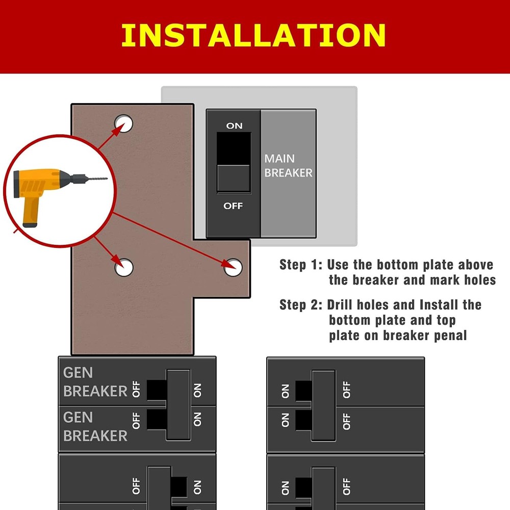 Generator Interlock Kit compatible with GE General Electeric breaker panels with