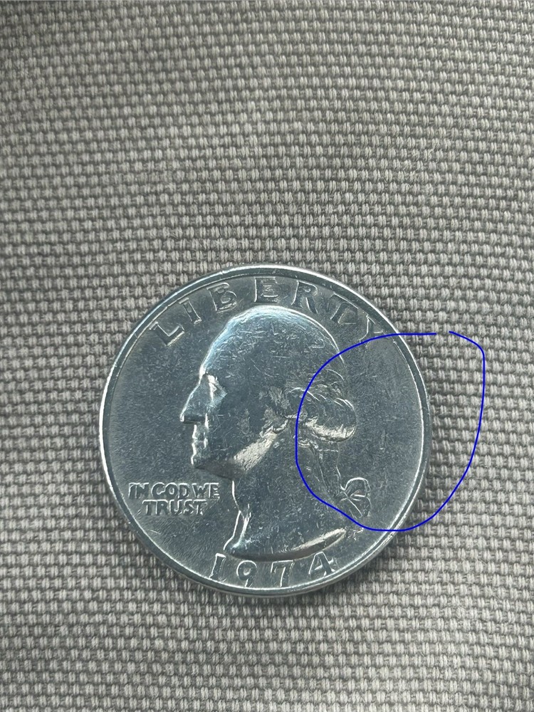 1974 Washington Quarter No Mint Mark With Errors “In Cod We Trust”