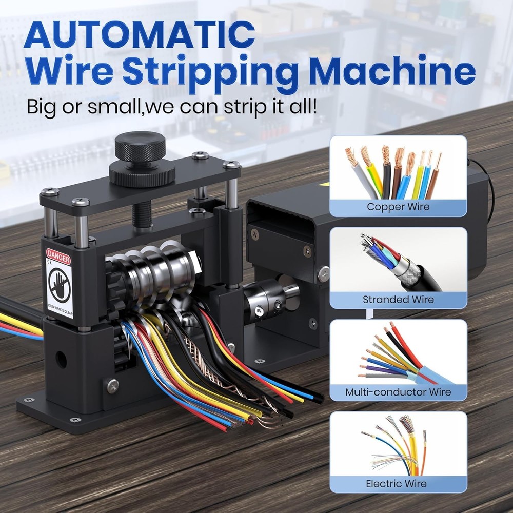 Electric Wire Stripper Machine with Enhanced Motor, High-Efficiency Cable Str...
