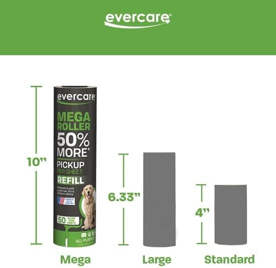 Mega Floor & Large Surface Cleaning Lint Roller Refill 50 Large Sheets