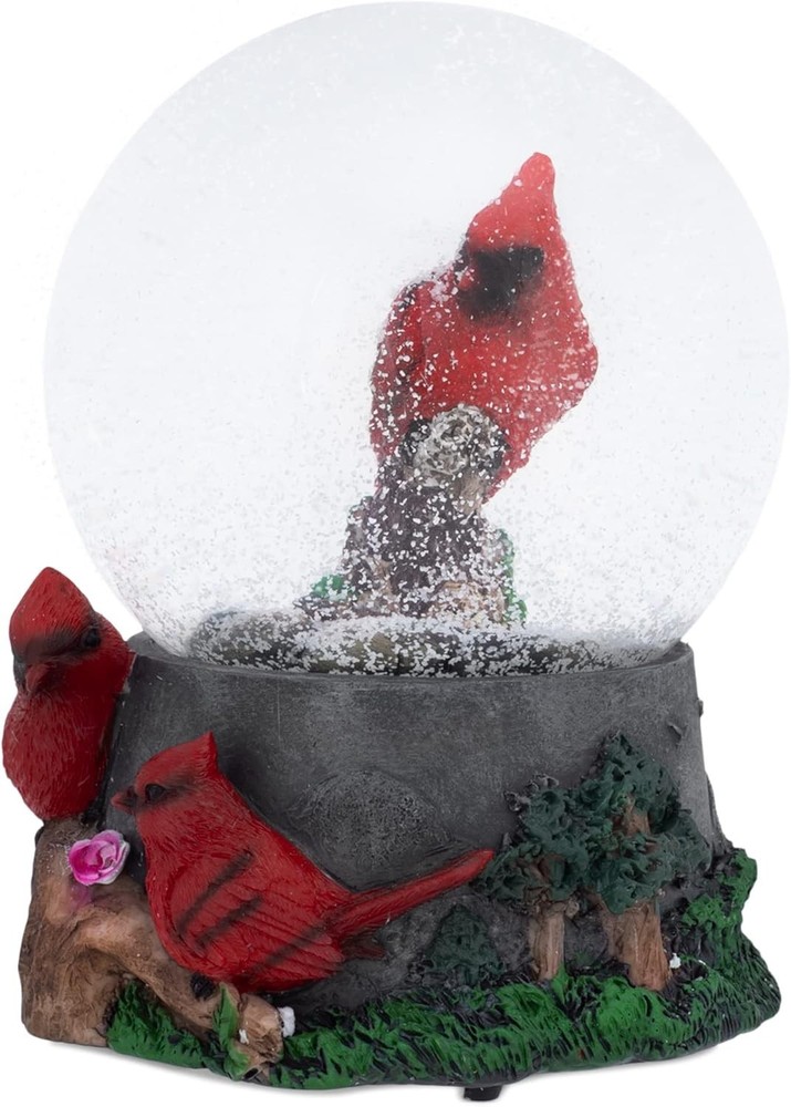 Spring Blossom Cardinal Musical Snow Globe