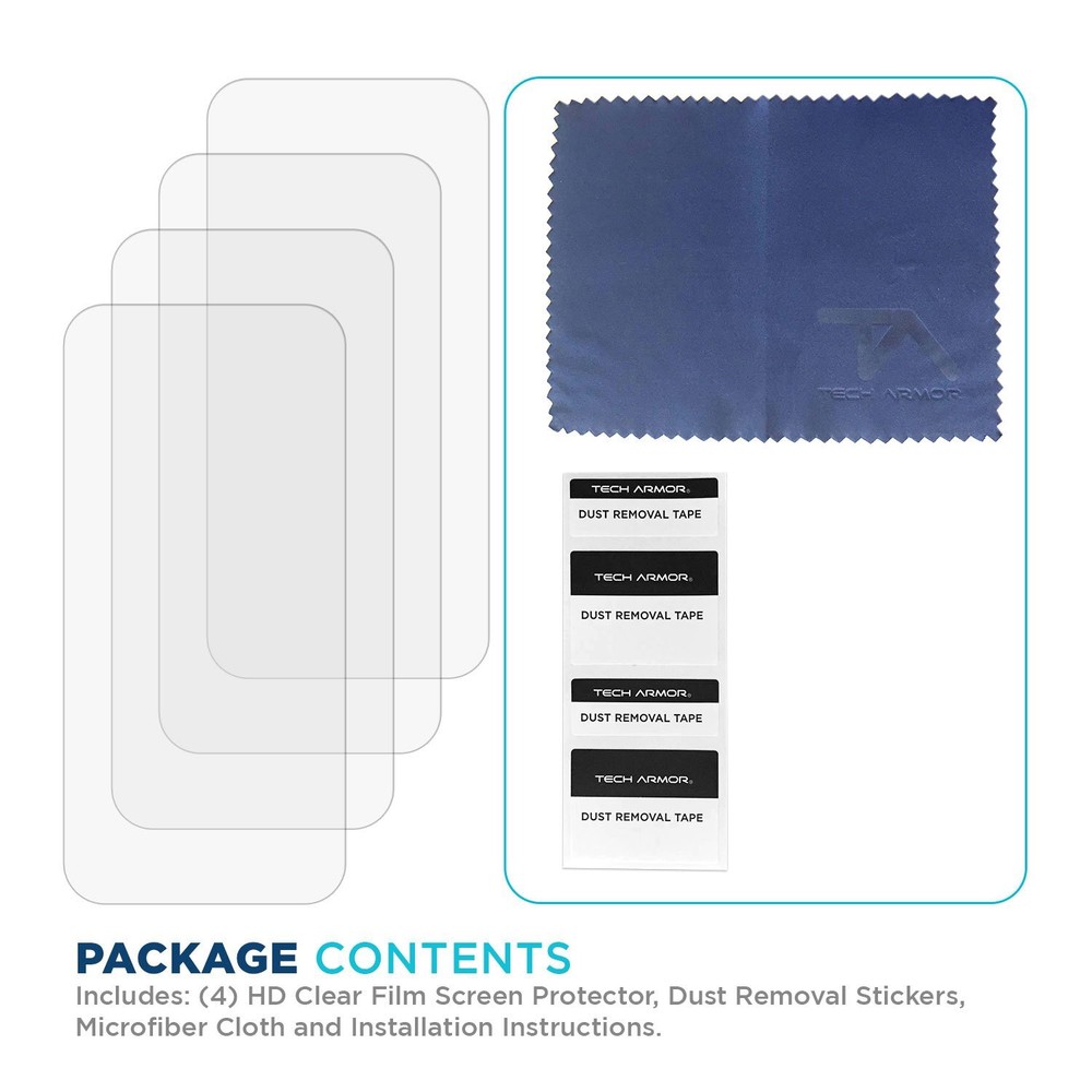 Tech Armor HD Film Screen Protector For iPhone 15 Pro 6.1 Inch - 4 Pack