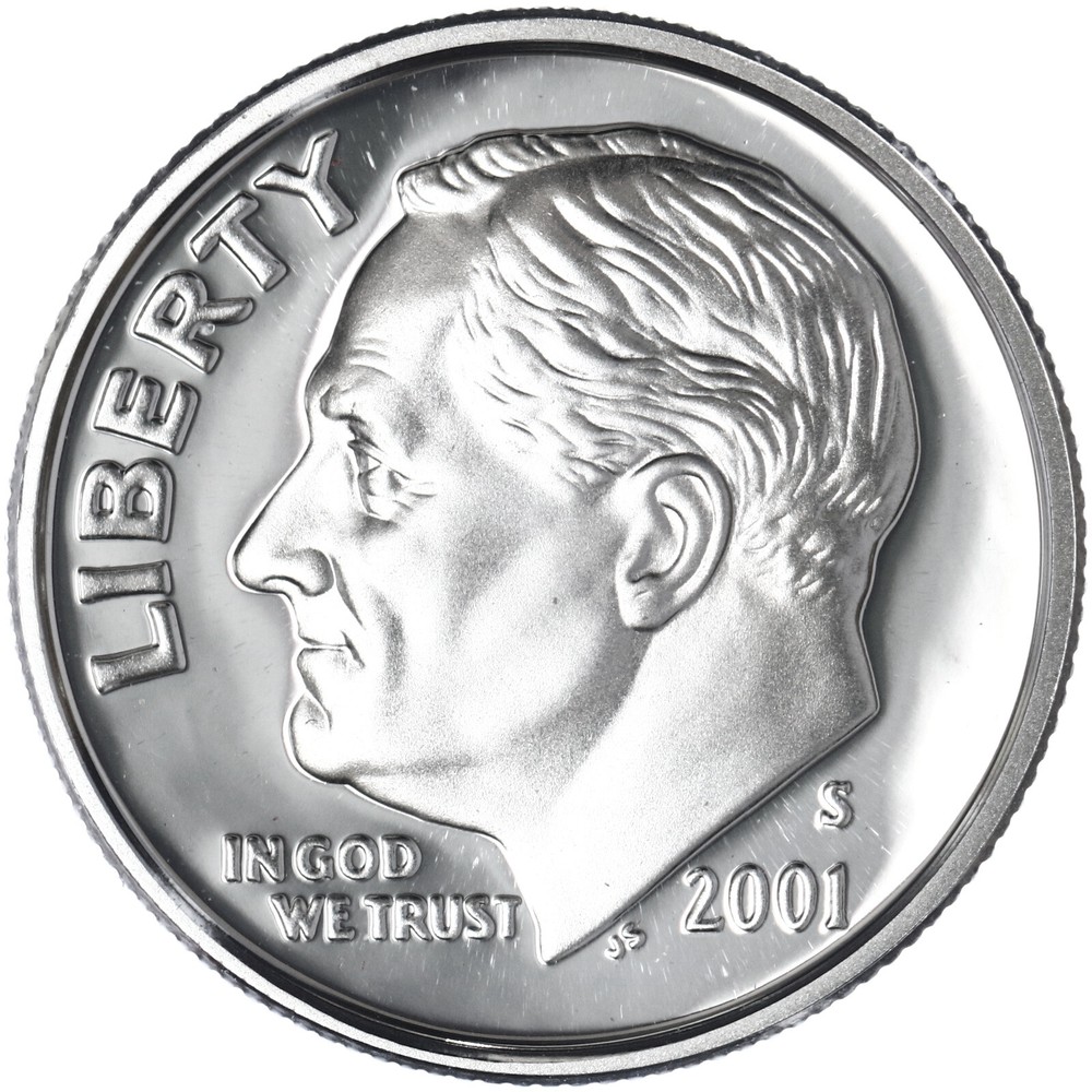 2001 S Roosevelt Dime Gem DCam Proof 90% Silver