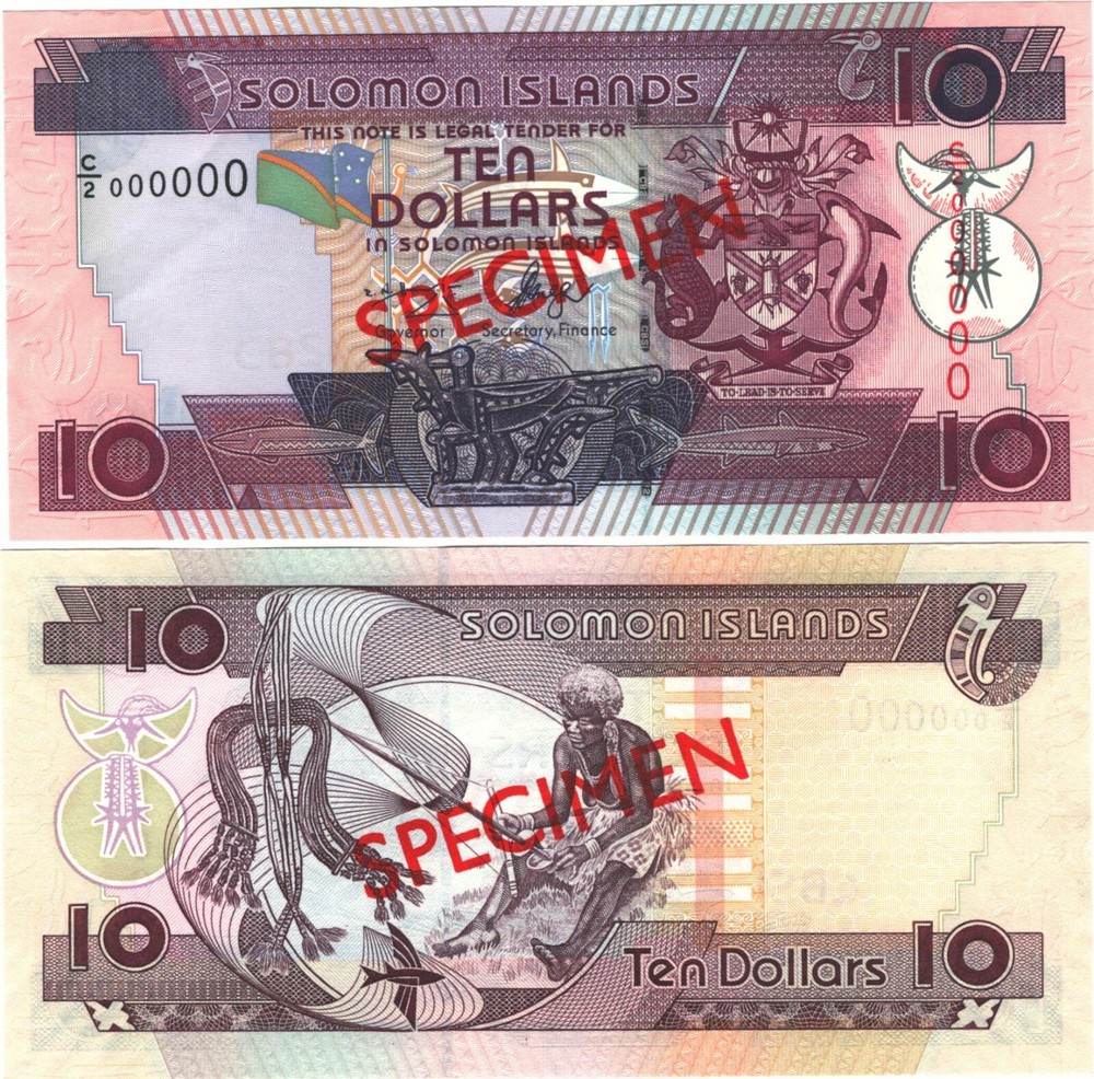 Solomon Islands 10 dollars 2006 (2009) P-27 UNC SPECIMEN prefix C/2
