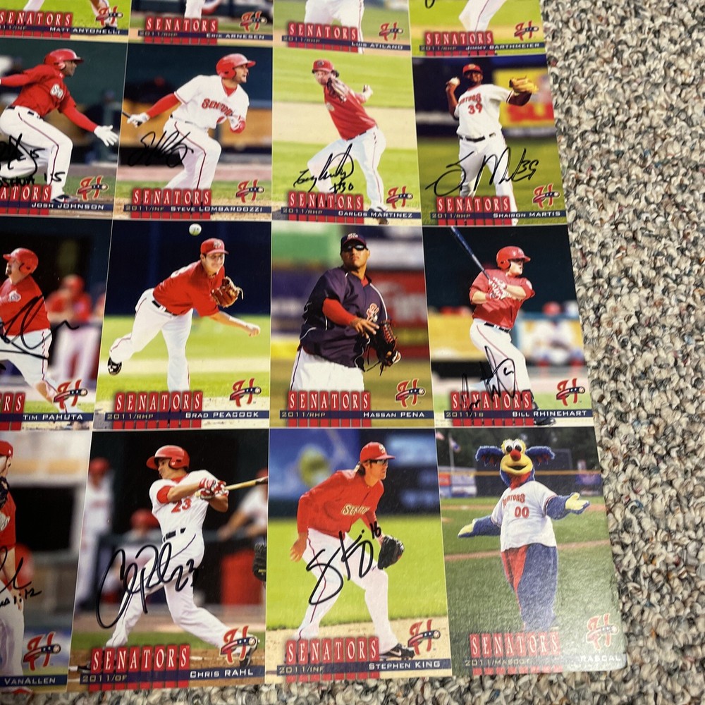 2011 Harrisburg Senators team sheet autographed