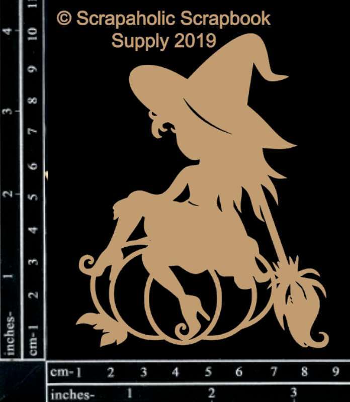 Scrapaholics Laser Cut Chipboard 1.8mm Thick Witch, 4"X3"