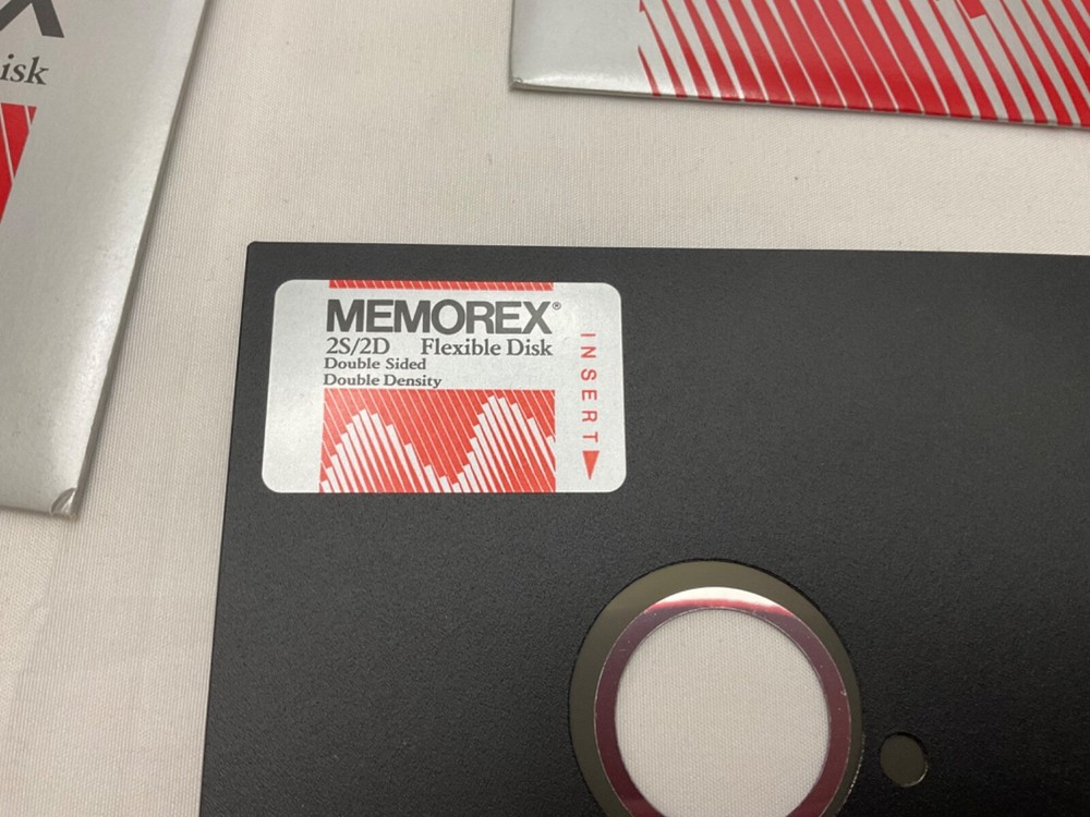 Memorex 5 1/4 Inch Floppy Disks 2S 2D 6 Pack Open Box
