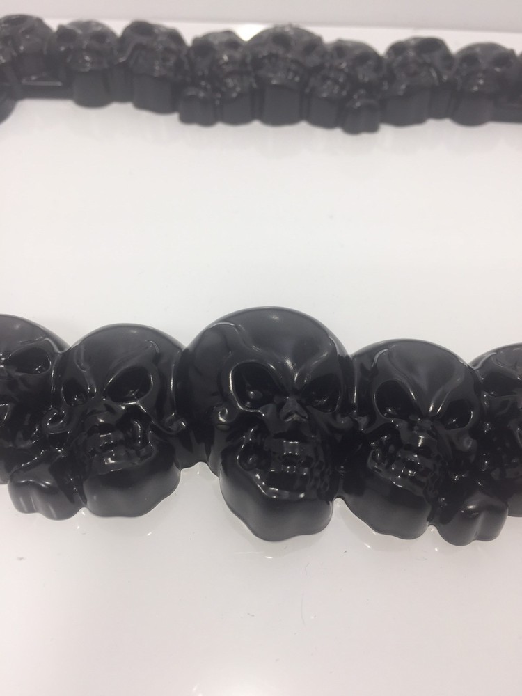 MOTORCYCLE Black Skull License Plate Frame - Metal