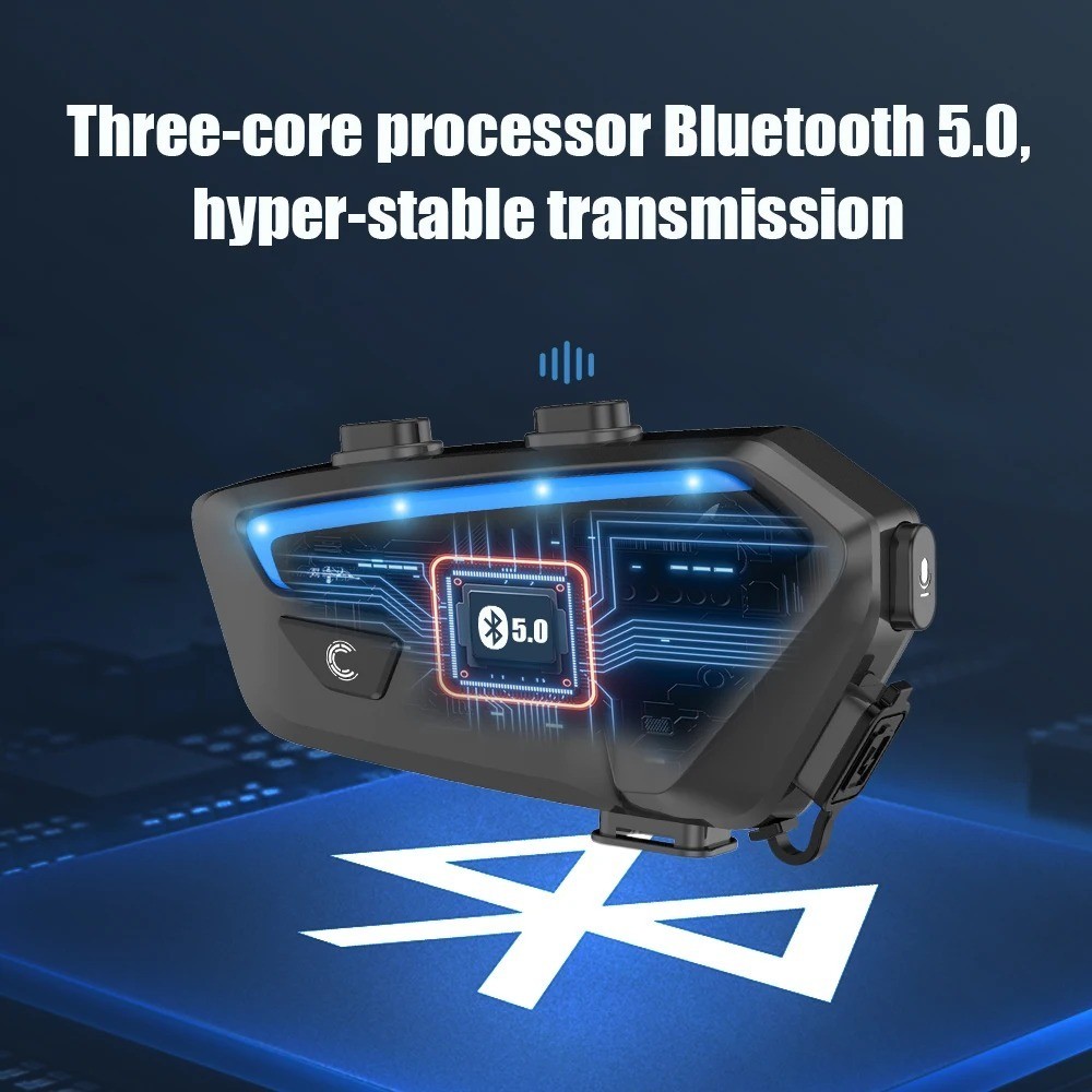 Freedconn FX Bluetooth Motorcycle Intercom Headset One Set Black 10 Riders