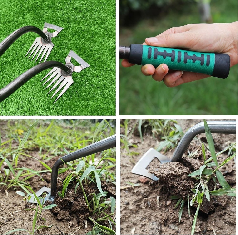 2Pcs Weed Puller Tool, Weeding Artifact Uprooting Steel Hand Weeder Tool,Garden
