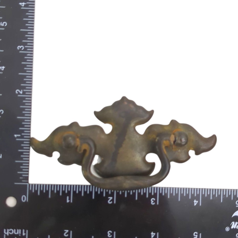 Vintage Brass Look Chippendale Batwing Drawer Pull Handles 2 1/2”