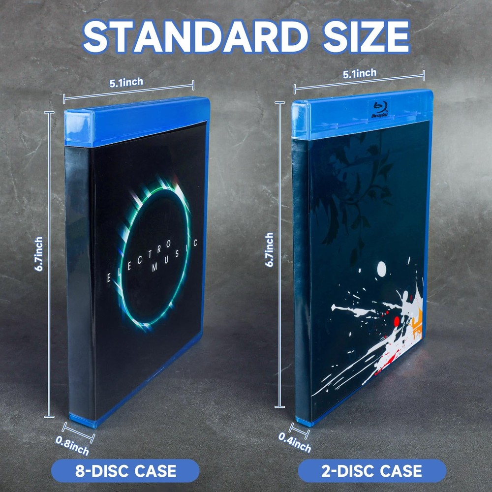 Blu-ray/DVD/CD Multi Case 8 Tray (Holds 8 Discs) 20mm Replacement Box Holder