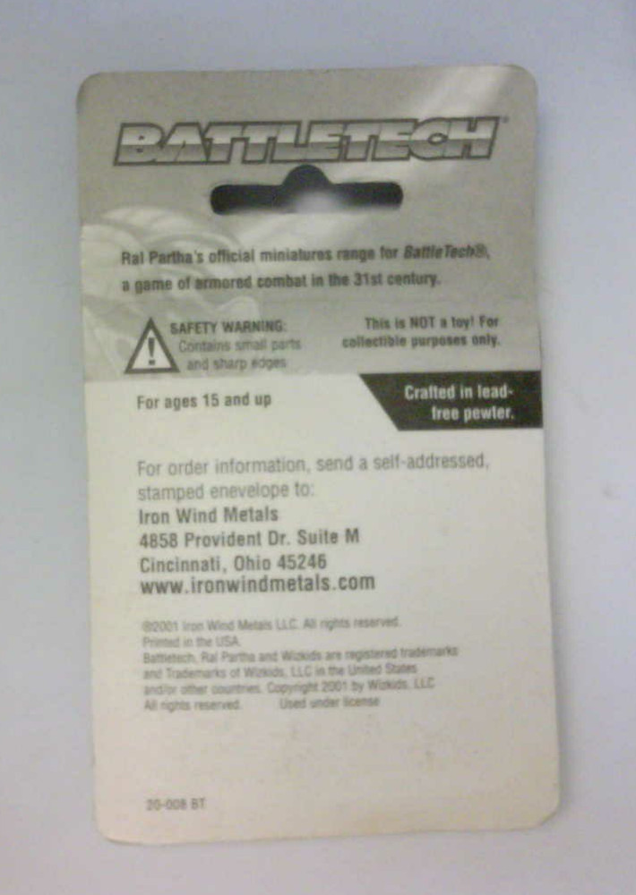Battletech Colossus Iron Wind pewter New in Package (814)