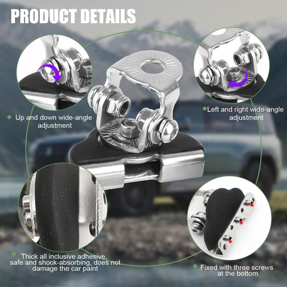 Car LED Light Bar Mounting Bracket, 2PCS Adjustable Vehicl Color: Black/Silver