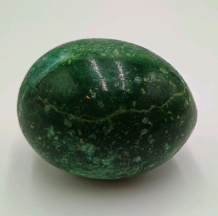 Green Marbled Stone Egg - 2.5" x 2"