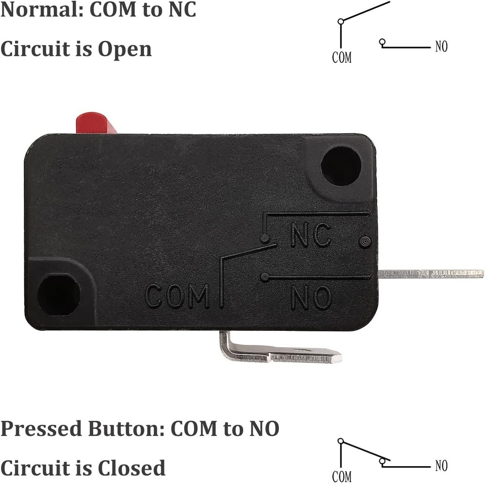 Durable Microwave Door Switch Replacement - 16A 125VAC, Quick Connect Version