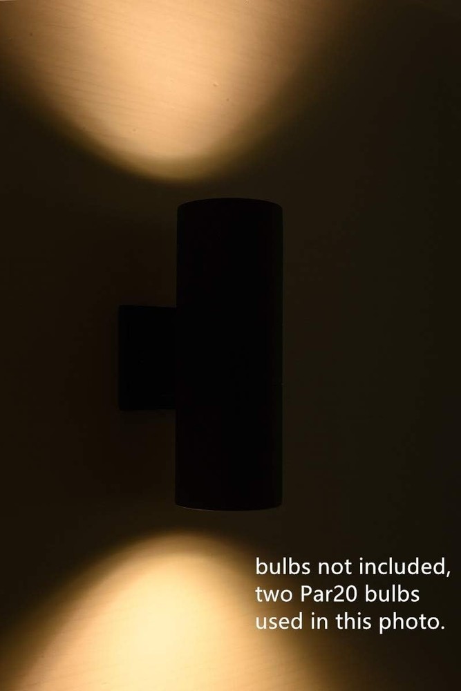 Matte Black Cylinder Outdoor Lights 2-Pack