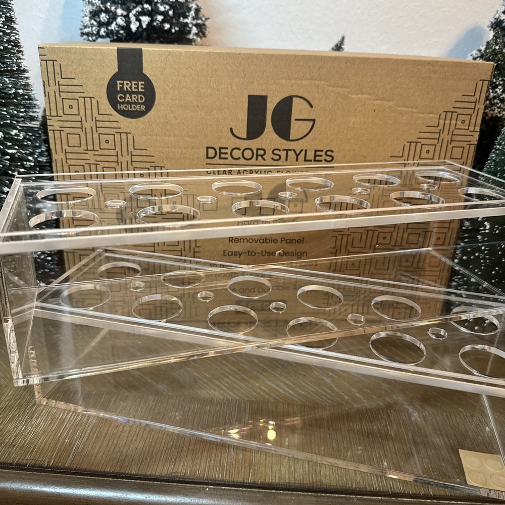 2 Pack Clear Acrylic Vase for Flowers Rectangular Vase