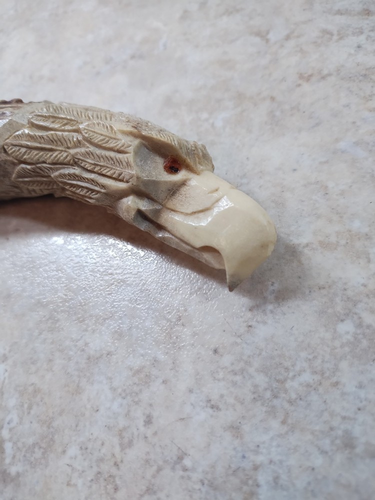 Antler Carving Eagle Head Knife Handle Blank A4
