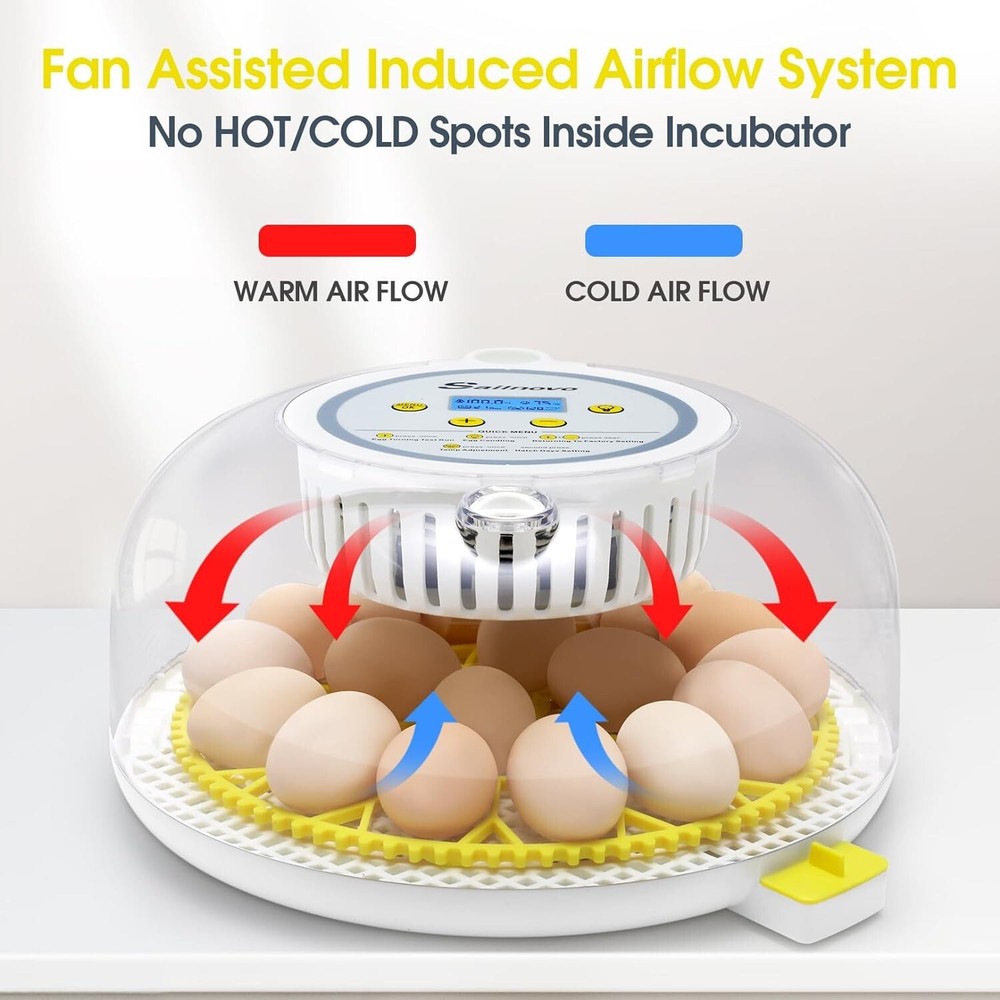18 Egg Poultry Incubator for Hatching Chick Automatic Turning Stop Egg Incubator