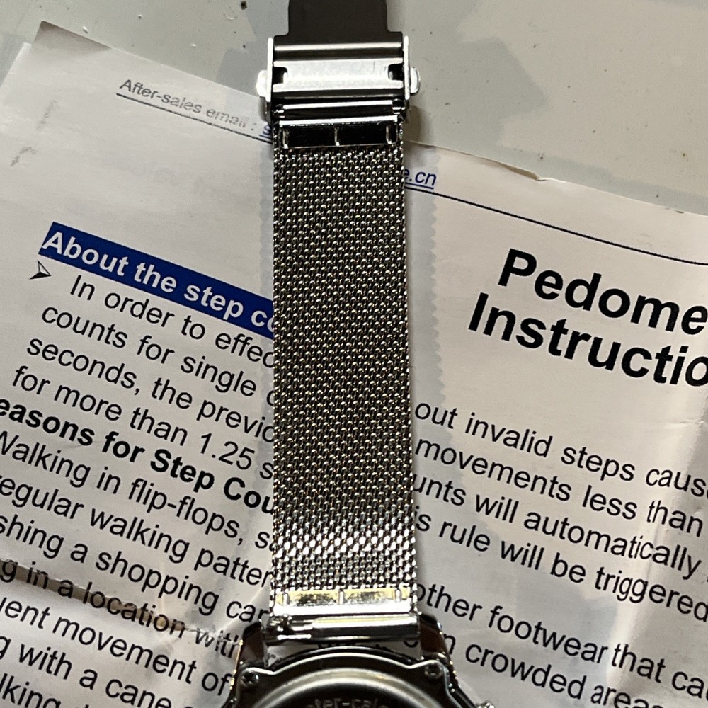 TIMEURE Silver Digital Pedometer Watch with Light and Step Counter