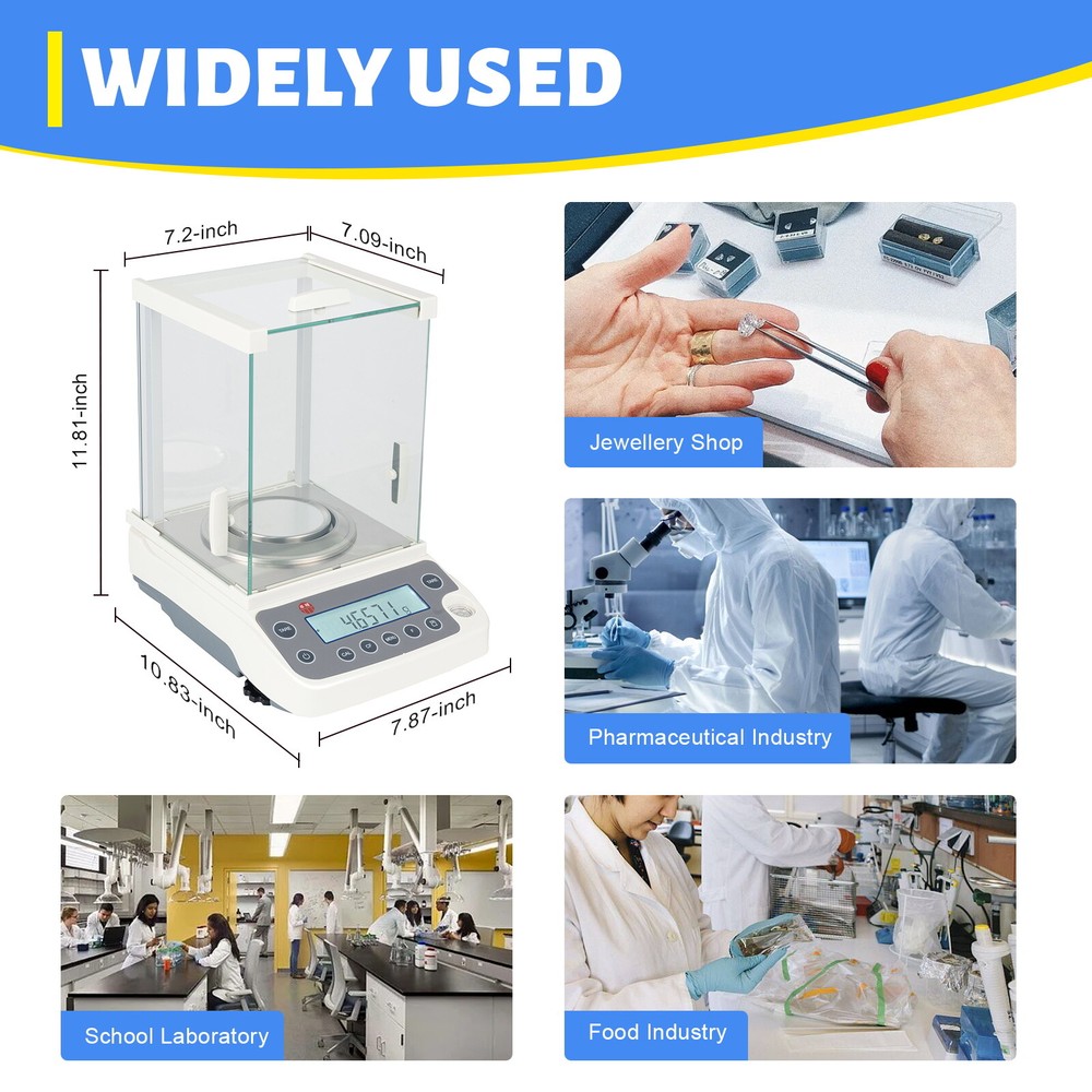 Digital Precision Scale Multiple Unit Conversions 110VAC Lab Analytical Balance
