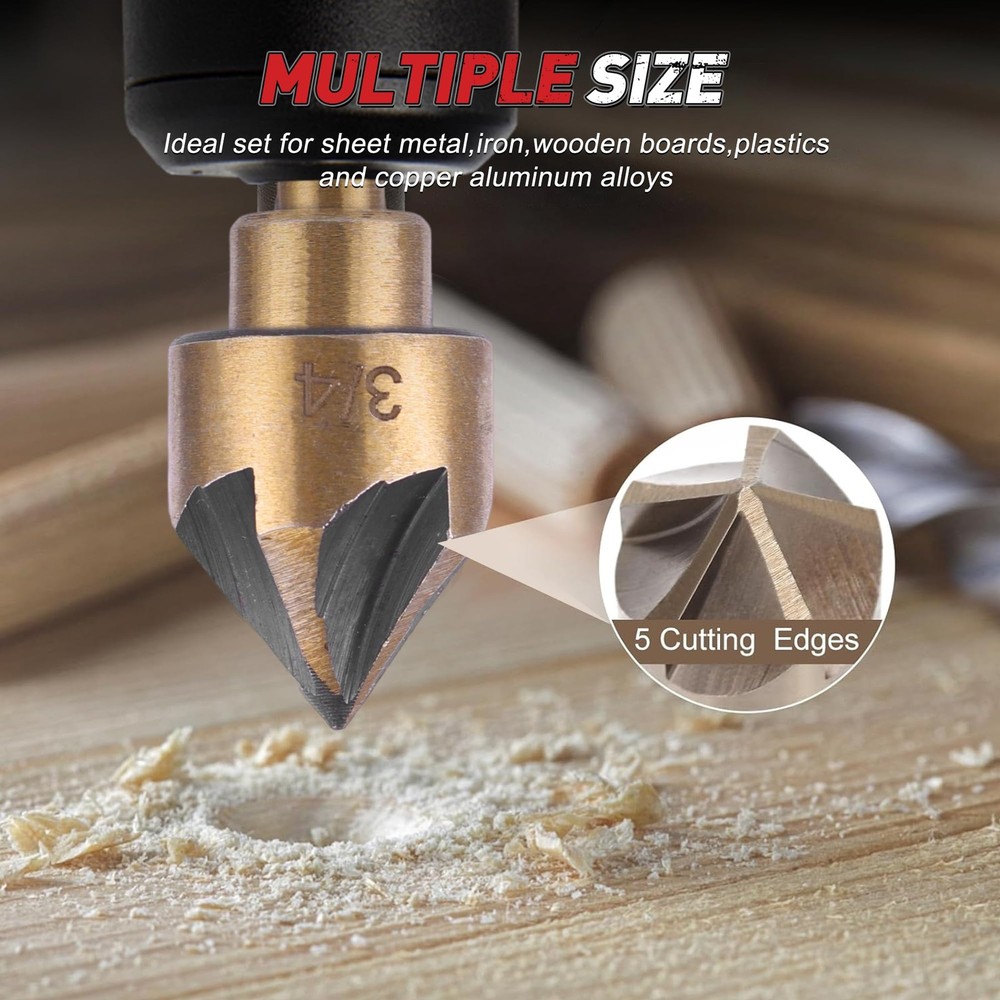 AIMLENTOOL 11PCS Step Drill Bit Set Titanium HSS Countersink Bits Kit