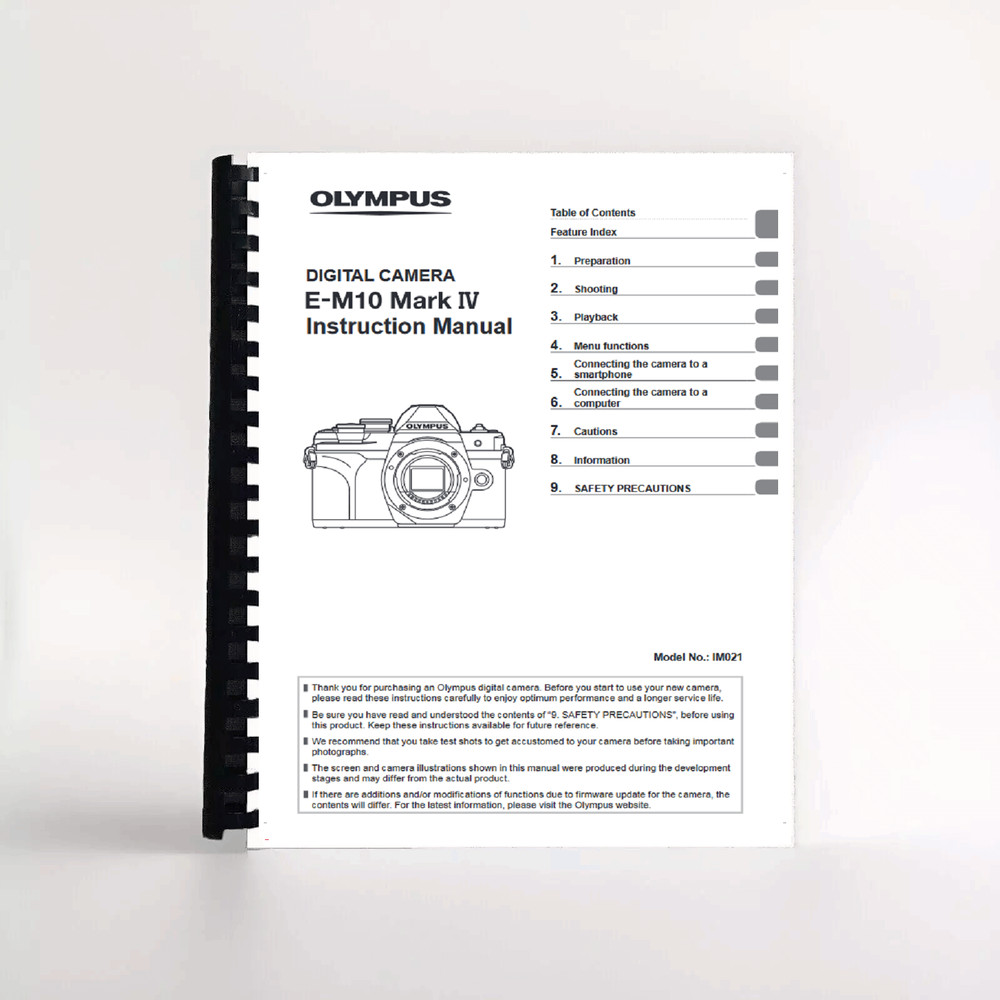 Olympus E-M10 Mark IV Digital Camera INSTRUCTION MANUAL