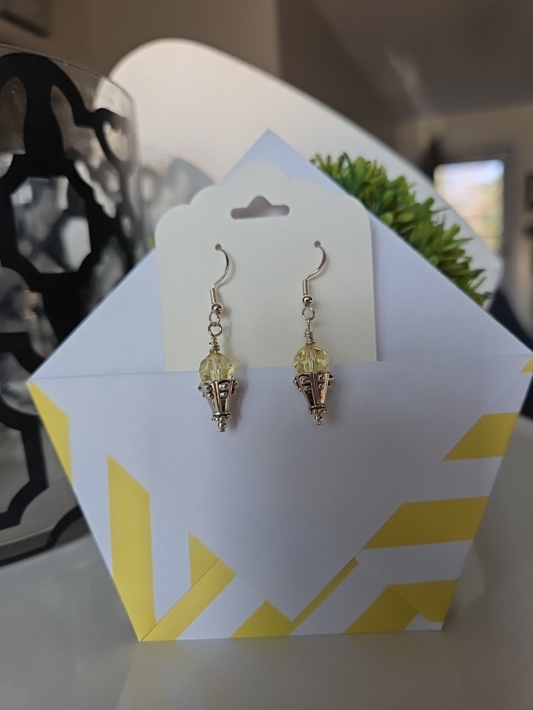 Swarovski crystal, silver dangle earrings