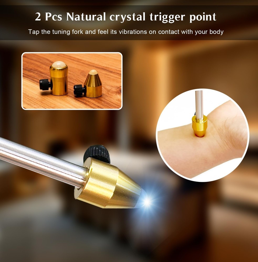 10-piece complete Solfeggio tuning fork set, including storage box