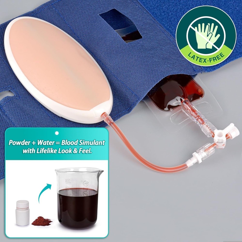 Nursing IV Start Kit: Authentic Venipuncture Trainer - Silicone Injection Pad