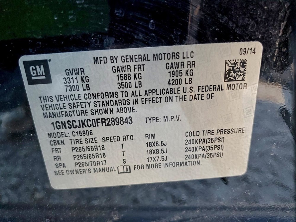 SUBCHEV15 2015 Speedometer 3839070