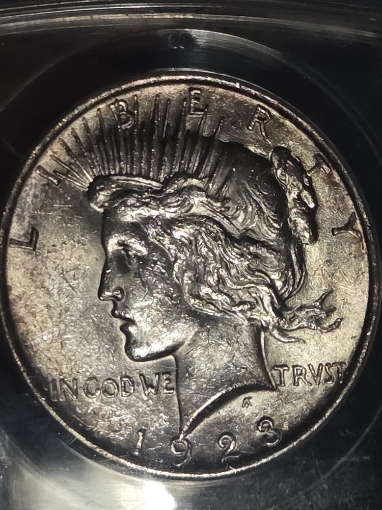 1923 $1 Peace Dollar ANACS MS60 Toned