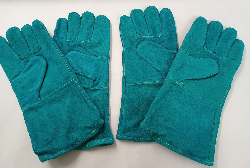 Welding Gloves Large Split Cowhide Gauntlett Grain 2 Pairs