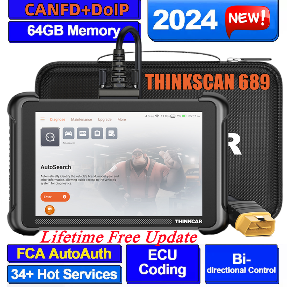 THINKSCAN 689 Auto Full System Diagnositc Scan Tool 34+ Service E/CU Coding DOIP