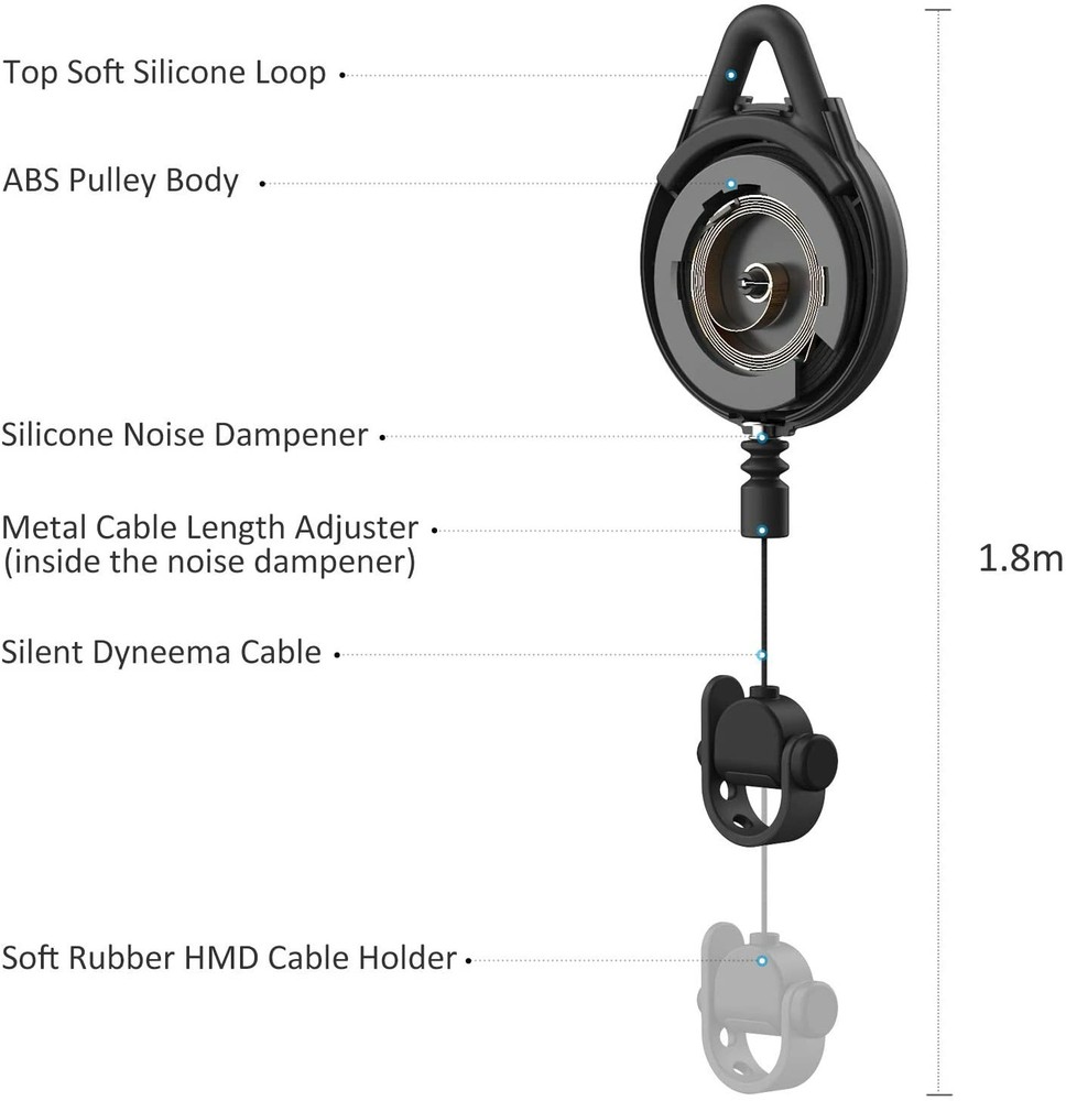 VR Wire Cable Management Pulley System Oculus/Meta Quest HTC Vive Valve Index