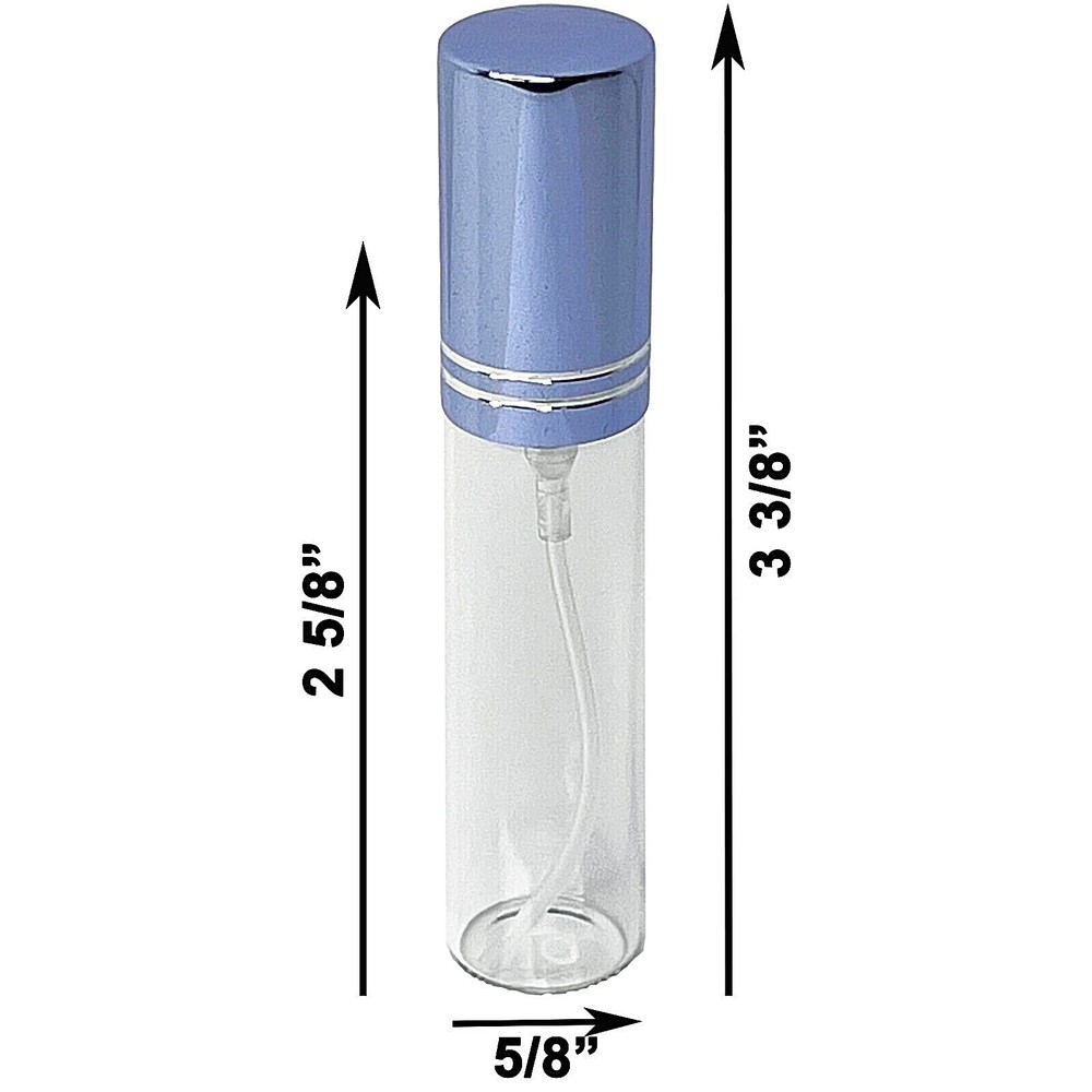 10ml 0.33 oz refillable perfume glass spray lined cap bottles blue atomizer