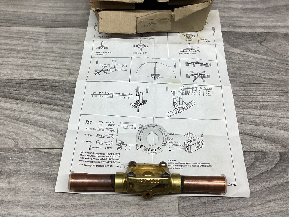 MISSING TOP Danfoss 032F1168 EVR 10 Sweat Refrigeration Solenoid Valve #808FF290