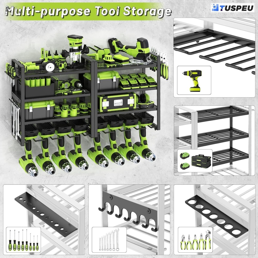 Heavy Duty Power Tool Organizer Wall Mount
