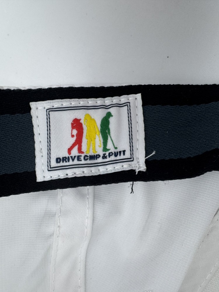 Drive Chip Putt Logo Golf Hat Cap Strap Back Youth White Rope EUC