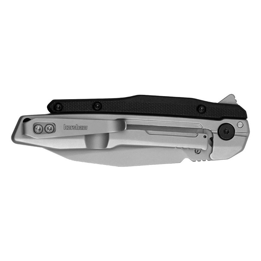 Kershaw 2049 Lithium Folding Knife 3.25" Reverse Tanto Blade, Silver Handle