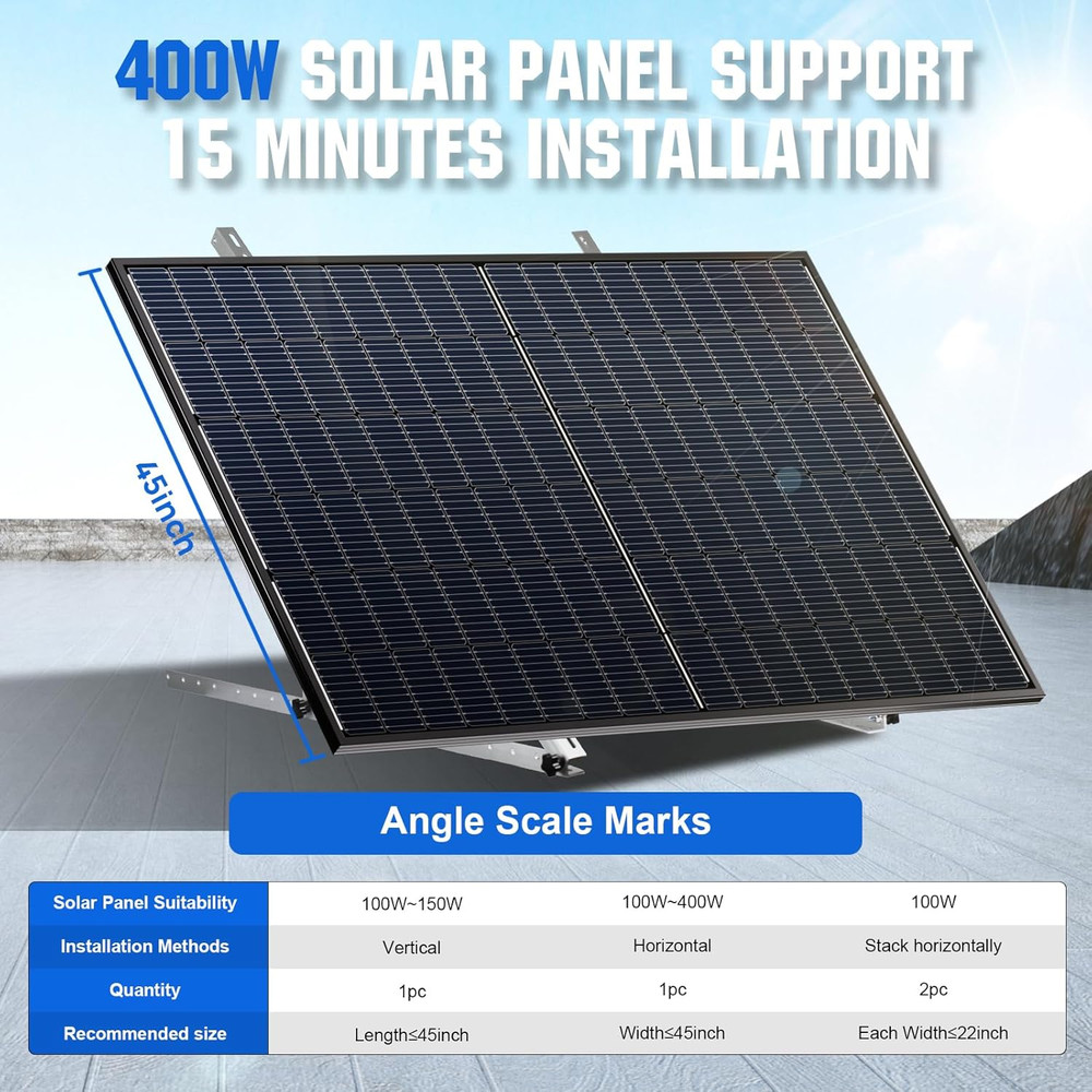 2 Sets 45Inch Solar Panel Mount Brackets Adjustable Tilt Mount Brackets, Suitabl