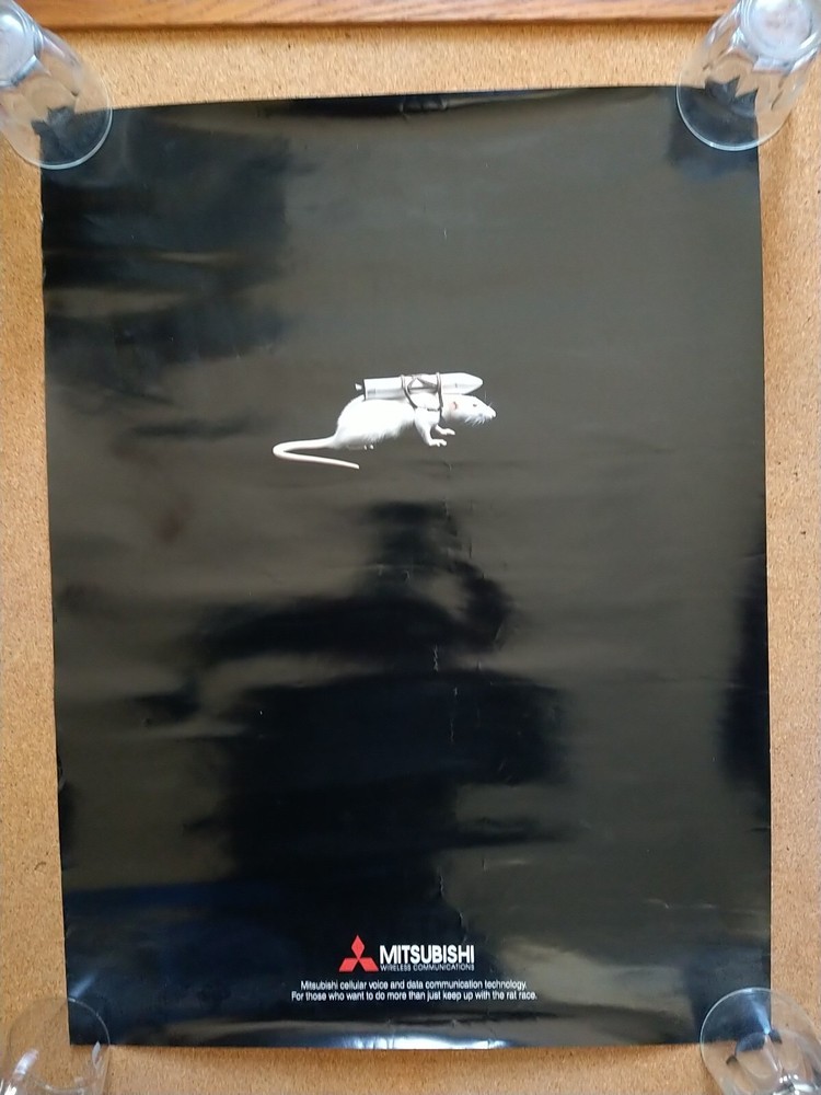 ITHistory (1990s) POSTER:  MITSUBISHI Wireless Communications (Mouse/ Rocket) OF
