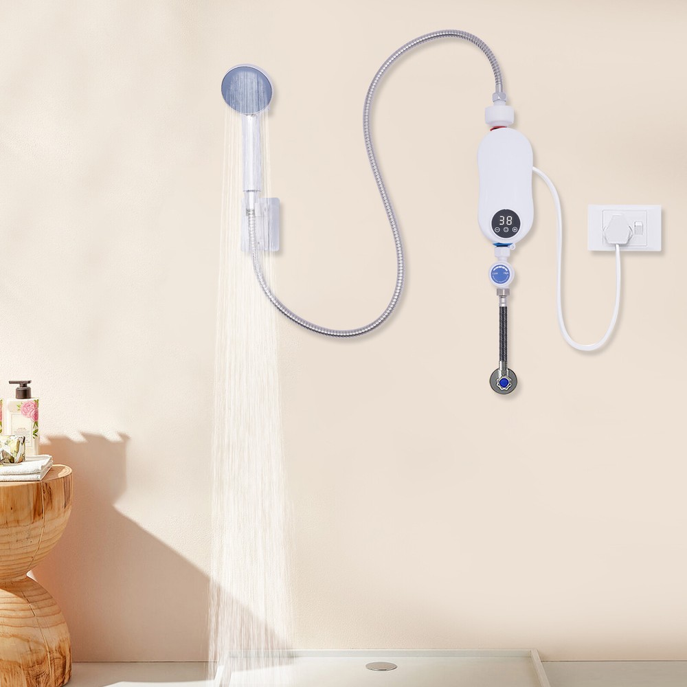 Instant Electric Bathroom Hot Water Heater White 110V 3500W