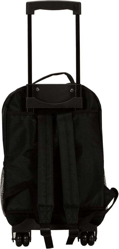 Double Handle Rolling Backpack, Black, 17-Inch