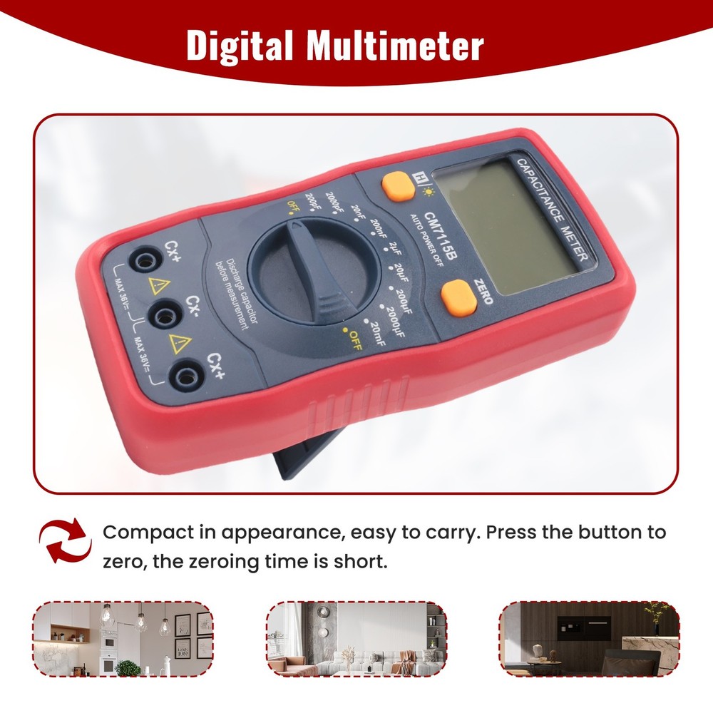 CM7115B Capacitance Meter Digital Multimeter LCD Display Measuring Tool, CM-6310