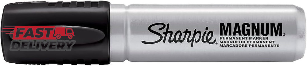 Sharpie Magnum Permanent Markers, Oversized Chisel Tip, Black, 12 Count - Office