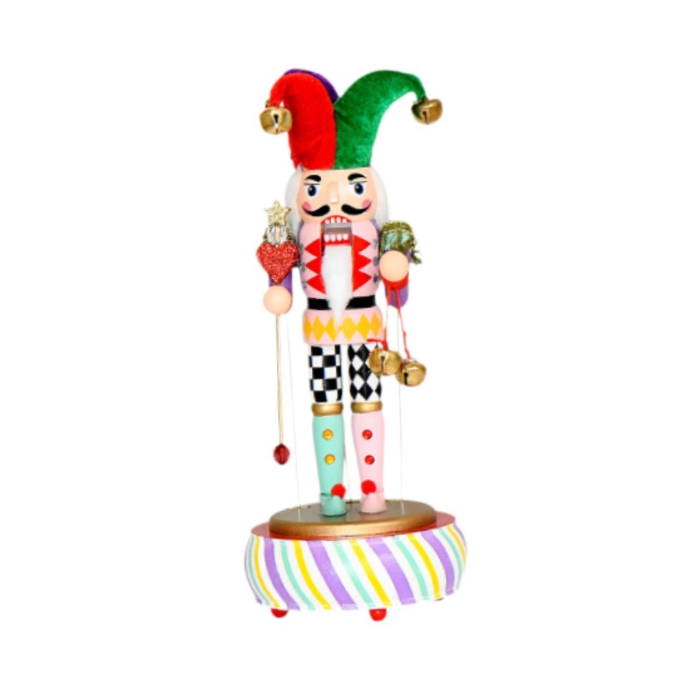 Clown Dancer Nutcracker Wind up Musical Box Decorative Home Accent Standing on