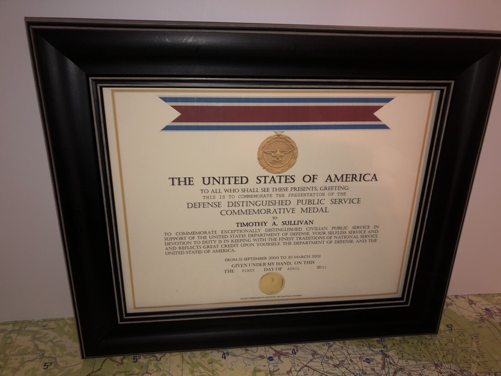 DEFENSE DISTINGUISHED PUBLIC SERVICE COMMEMORATIVE MEDAL CERTIFICATE ~ Type-1