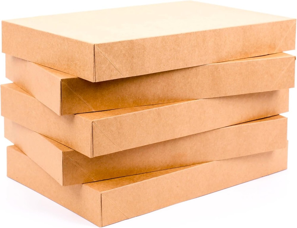 Medium Kraft Gift Boxes with Lids – 5-Pack for Shirts, Birthdays & Weddings